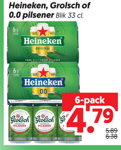  grolsch heineken 0.0 blikjes bier 6 33 pilsener blik original puur gerstemout 00 meesterschap pack pilsner 