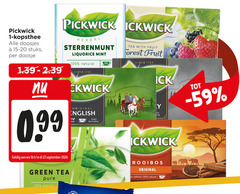  pickwick thee 1 16 20 22 100 kopsthee doosjes stuks doosje herbal sterrenmunt liquorice mint natural since original english tea with fruit forest green rooibos caffeine 