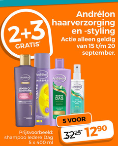  andrelon shampoo 1 2 3 5 15 20 24 100 400 3225 haarverzorging styling pro care haarspray amino glossy shine ultra glans technologie aminozuren volume dag kokos boost verende iedere ml 