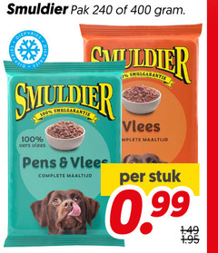  hondenvoer 100 240 400 pak vries vers vlees pens maaltijd stuk 