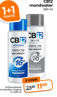  cb12 mondwater 1 2 16 250 ml original bain bouche fights bad breath white immediate freshness clinically proven alcohol free mint whitening effect soft peppermint 