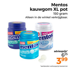  mentos kauwgom 100 150 xl pot chewing gum men breeze mint pieces mighty 