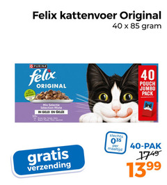  felix kattenvoer 40 original purina 10x mix mixte gelei rund kip zalm but poulet thon saumon pouch jumbo pack verzending maaltijd pak 