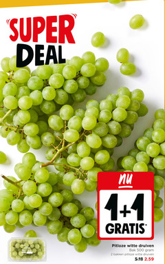  druiven 1 2 500 super deal jumbo pitloos wit pitloze witte bak bakken 