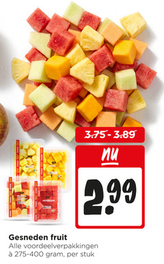  fruitsalade 400 voordeel jumbo ananas ge mango watermeloen meloenmix cantaloupe meloen gesneden fruit stuk 