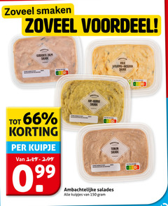  150 smaken voordeel ambachtelijke gerookte zalm salade houdbaar datum proef gewicht nutri score kip kerrie vrije uitloopeieren bieslook kuipje tonijn salades kuipjes 