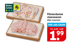  vleeswaren 100 beter leven dieren bescherming flinterdunne soorten 