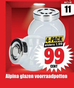 klik op dit plaatje voor een vergroting en voor vergelijkbare aanbiedingen gerelateerd aan
4 11 99 pack elders cent alpina glazen voorraadpotten 4 11 99 pack elders cent alpina glazen voorraadpotten
