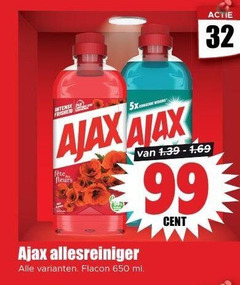  32 99 650 5x ajax fleurs cent allesreiniger flacon ml 