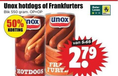  unox knakworsten hotdogworstjes 50 279 hotdogs frankfurters beter leven blik 