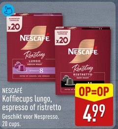  nescafe koffiecups 8 20 aluminium capsules lungo medium roast intensity notes caramel and cereals ristretto dark espresso nespresso cups 