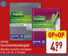  depend incontinentieverband 9 10 comfort protect underwear worry free protection from leaks and odour pants total normal l meerdere xl stuks 