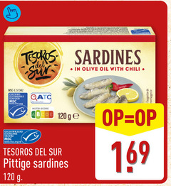  sardientjes 120 certified seafood sardines olive oil with chili suggestion www.msc.org nutri score ge gecertificeerd duurzame visserij nl pittige 