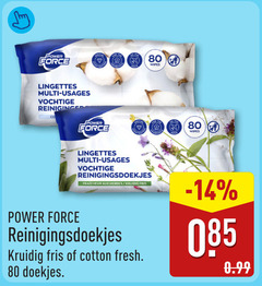  vochtige schoonmaakdoekjes 7 80 power force lingettes multi reinigings wipes reinigingsdoekjes fraicheur aux kruidig fris cotton fresh doekjes 