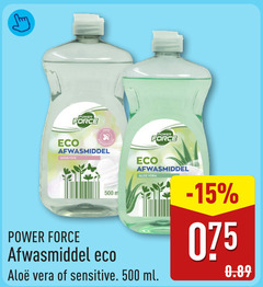  afwasmiddel 500 power force eco sensitive aloe vera ml 