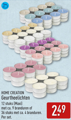  geurtheelichten 4 9 12 36 home creation stuks maxi ca. branduren 
