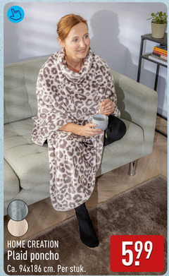  plaid home creation poncho ca. cm stuk 