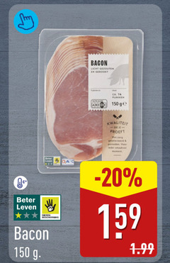  bacon 14 150 licht gezouten gerookt ca. ge proeft zorg leder smaakvol moment b beter leven dieren bescherming 