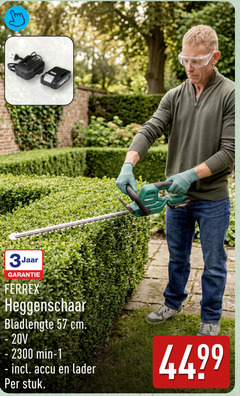  heggenschaar 1 3jaar ferrex bladlengte cm min accu lader stuk 