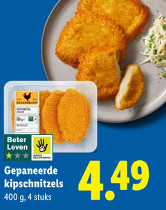  kipschnitzels 4 400 scharrelkip beter leven gepaneerde stuks 