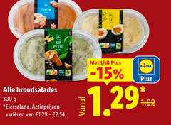  salade 300 tonijn kip pesto broodsalades eiersalade varieeren 