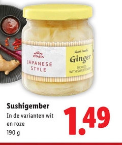  vitasia japanese style sushi ginger with wit roze 