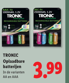  tronic oplaadbare batterijen aaa 4x 1000mah rechargeable batteries color aa edition 3.99 