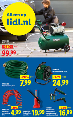  persluchtslang perslucht apparatuur 10 20 24 lidl.nl parkside stille compressor l iii luchtslanghaspel spiraalslang hydraulische autokrik pneumatische knabbelschaar 