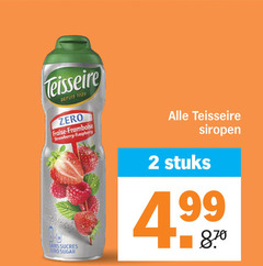  teisseire limonadesiroop 2 depuis zero fraise framboise strawberry raspberry sans sucres sugar siropen stuks 4 99 