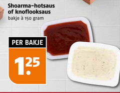  snacksaus 150 shoarma knoflooksaus bakje 
