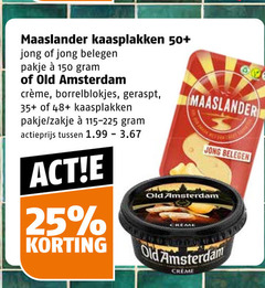  maaslander old amsterdam kaasplakken 25 150 50 jong belegen pakje borrelblokjes geraspt 35 48 zakje actieprijs creme 