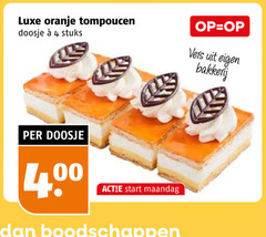  tompoucen 4 400 luxe oranje doosje stuks start maandag vers bakkerij 