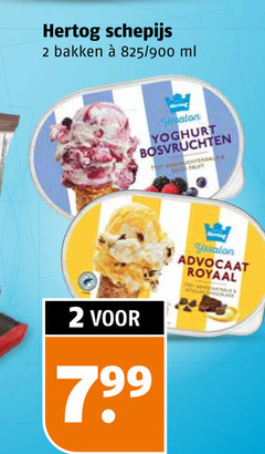  hertog ijsspecialiteit 2 schepijs bakken 825 ml yoghurt bosvruchten yssalon advocaat royaal 