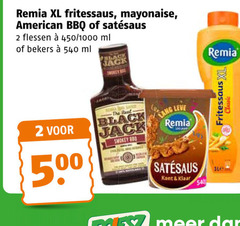  remia mayonaise fritessaus satesaus 2 500 xl american bbq flessen 450 1000 ml bekers black jack smokey lang kant klaar 