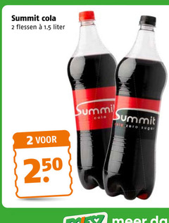  summit cola 2 250 flessen liter lu zero sugar 