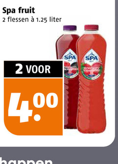  spa en fruit fruitdrank 2 flessen liter 