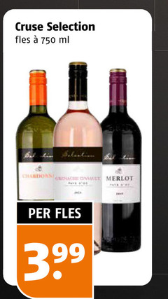  cruse selection witte wijn rode rose 750 fles ml chardonnay grenache one merlot 