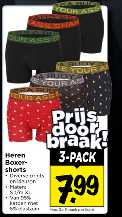  heren boxershorts 3 5 22 your 2 all boxer shorts prints kleuren maten xl katoen elastaan pack 3x 