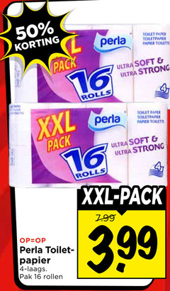  perla toiletpapier 4 16 50 pack xxl toilet papier pak rollen rolls paper toilette ultra soft strong 