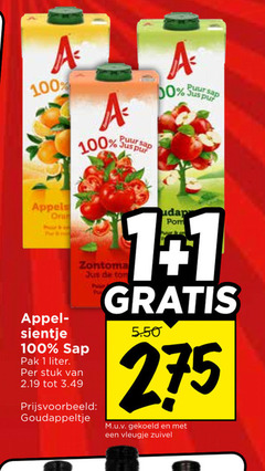  appelsientje fruitdrank 1 50 100 puur jus sap pur appels ton appel sientje pak liter stuk goudappeltje pom gekoeld vleugje zuivel 