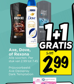  axe dove rexona douchegel deodorant 1 advanced care original soorten stuk deospray dark temptation come new 