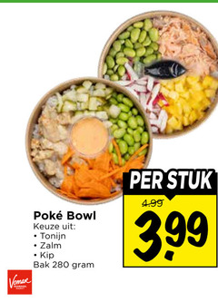  maaltijdsalade voordeel bowl tonijn zalm kip bak stuk 3.99 