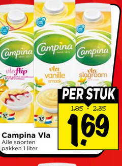  campina vla 1 vanille soorten pakken liter slagroom stuk 
