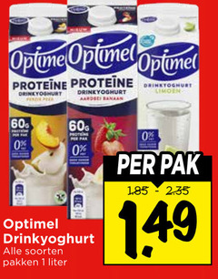  optimel drinkyoghurt 1 60 proteine limoen pak soorten pakken liter 