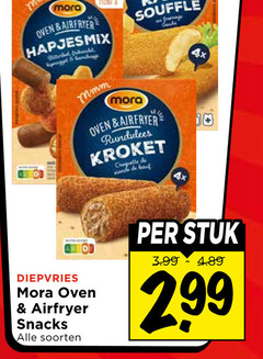  mora snacks oven airfryer souffle kroket diepvries soorten stuk 3.99 