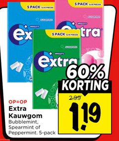  kauwgom 5 60 spack spearmint peppermint pack 