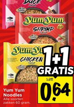 yum noodles 1 60 duck shrimp chicken soorten zakken flavour 