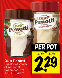  duo penotti hazelnootpasta hazelnoot vanille amandel speculoos pot originale 