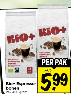  bio plus koffiebonen 10 450 biologische espresso bonen pak 5.99 