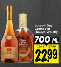  dimple joseph guy cognac whisky 700 golden selection ml 